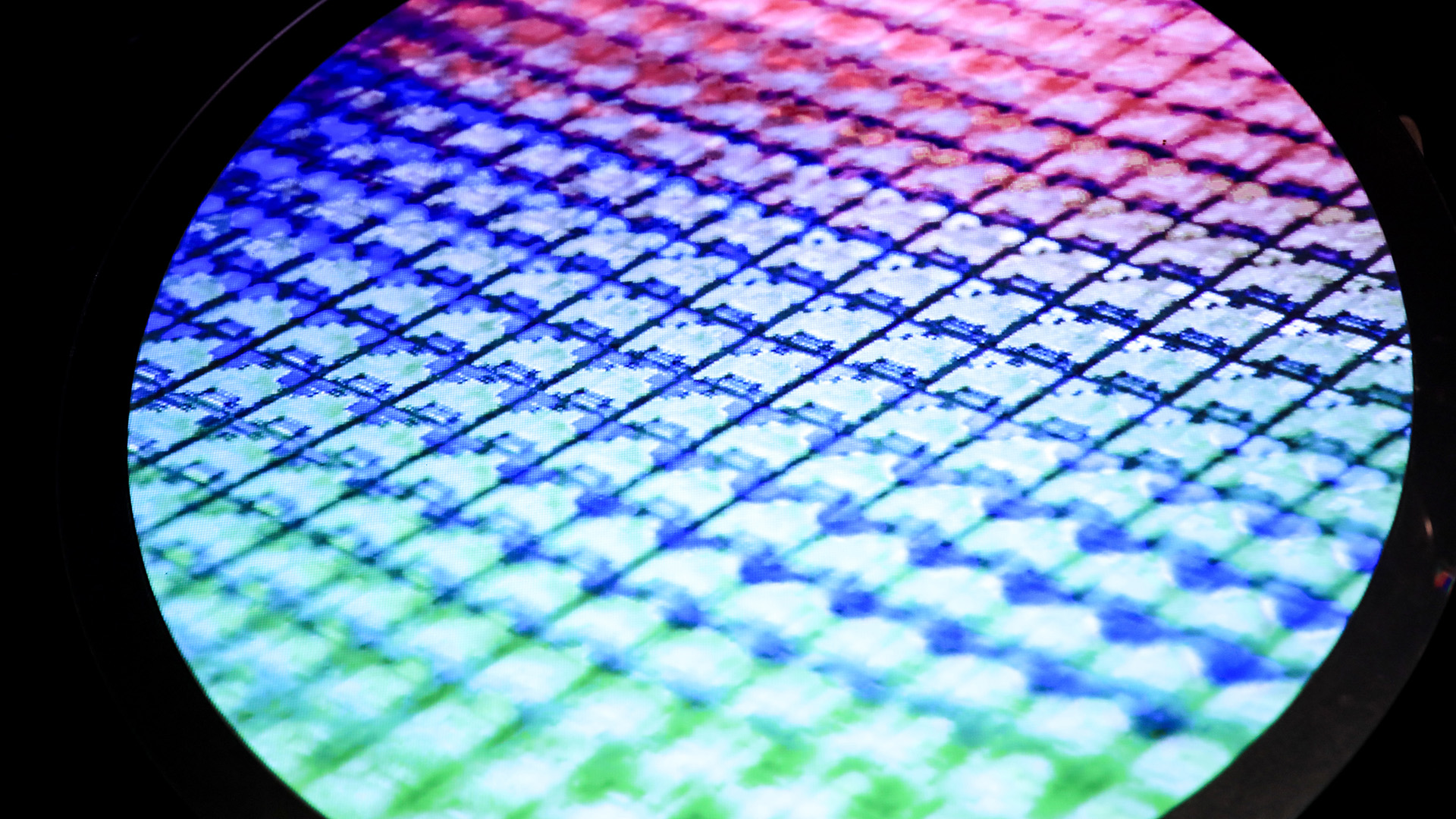 An image of a semiconductor wafer at the Taiwan Semiconductor Manufacturing Co. (TSMC) Museum of Innovation in Hsinchu, on Tuesday, Jan. 11, 2022.