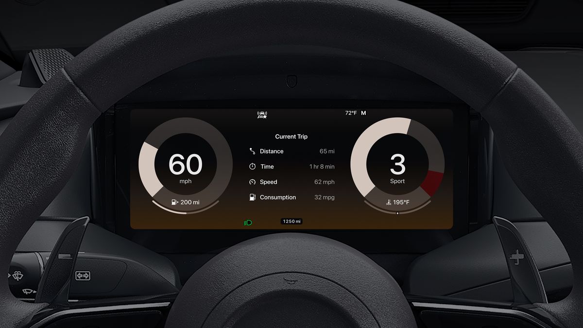 A car interior showing Apple CarPlay Ultra