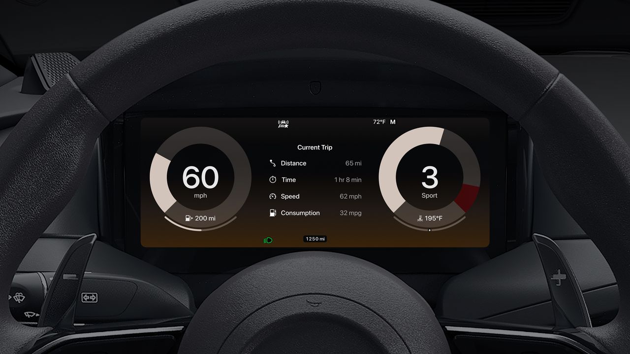A car interior showing Apple CarPlay Ultra