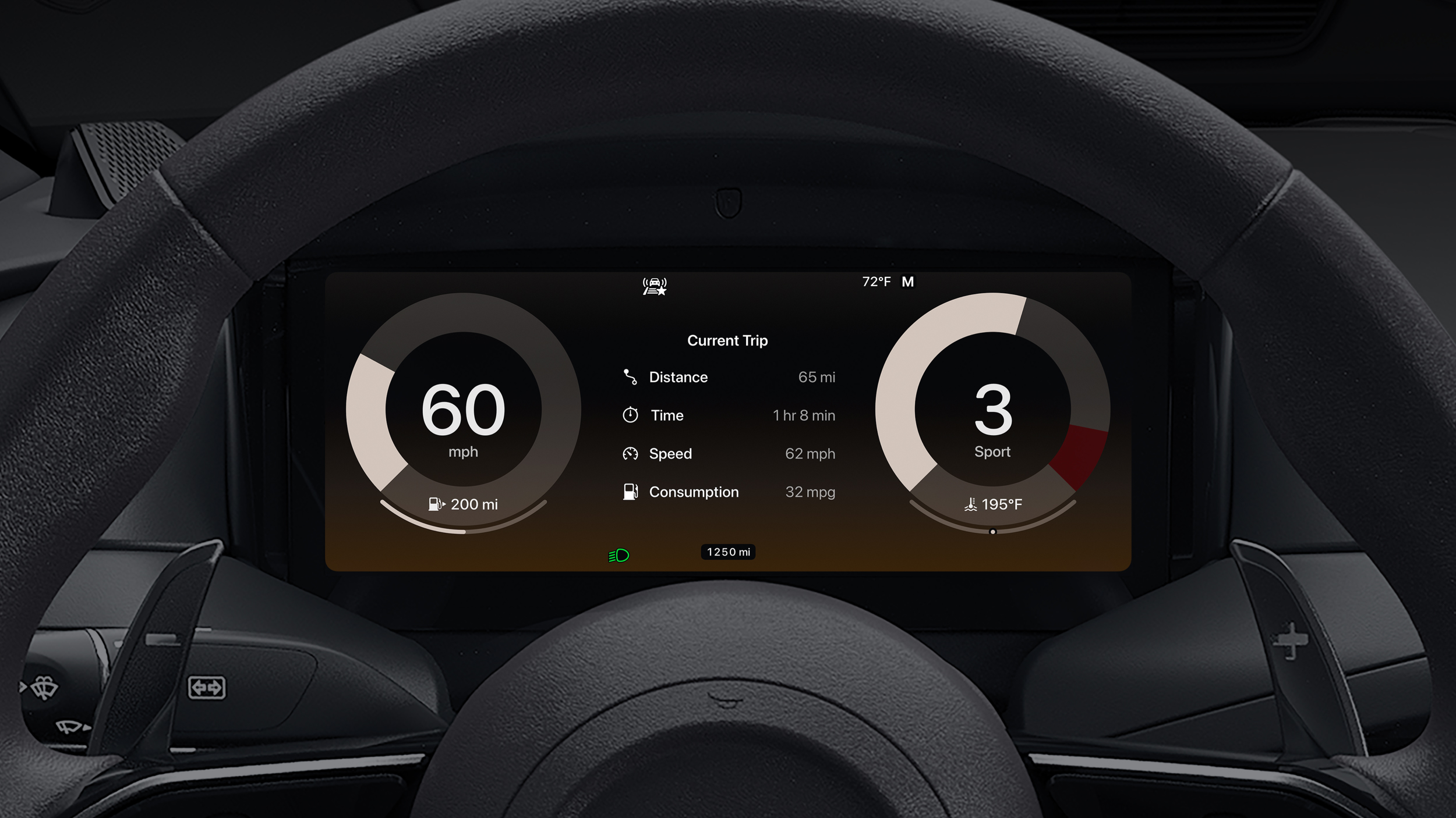 A car interior showing Apple CarPlay Ultra