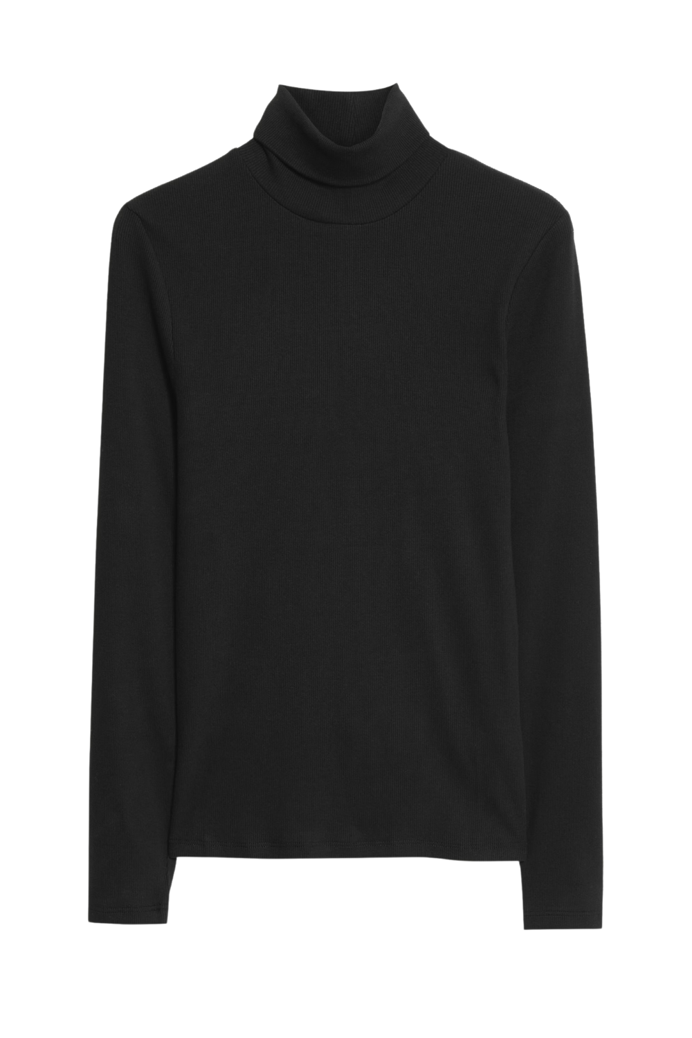 Cotton Rich Ribbed Funnel Neck Top