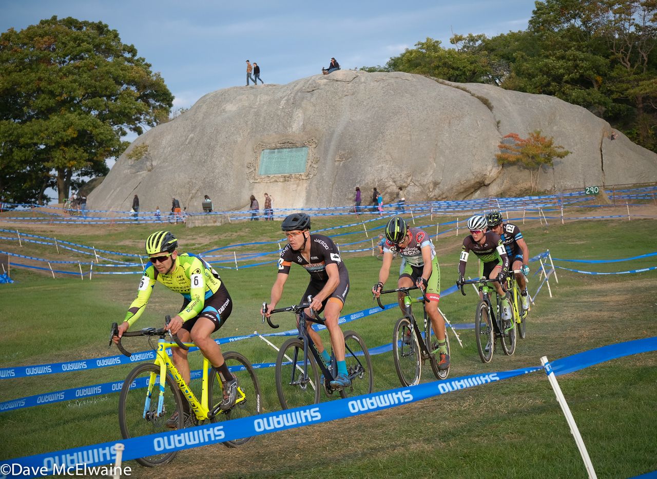 Michale Van Den Ham (Garneau Easton) leading a select group of five late in the race