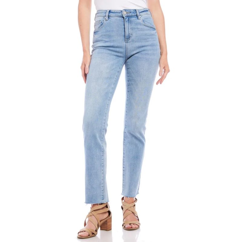 Karen Kane Raw Hem Straight Leg Jeans