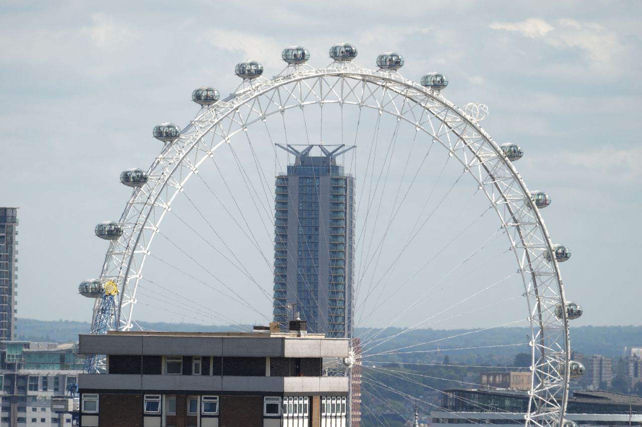 Sony RX10 V bridge camera sample gallery, distant photo of the London eye from a high vantage point