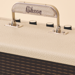 Gibson's retro-styled Falcon 20 guitar amp in a cream and oxblood finish