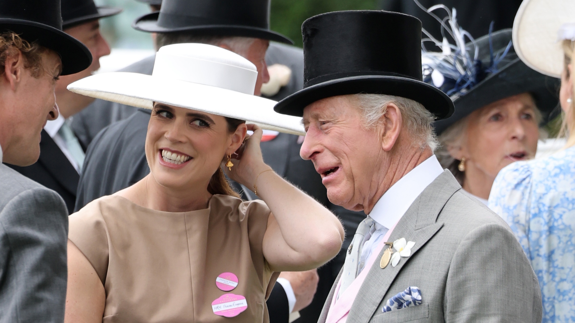 Princess Eugenie of York and King Charles III attend day four of Royal Ascot at Ascot Racecourse on June 20, 2025