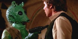 Greedo and Han Solo in Star Wars: A New Hope