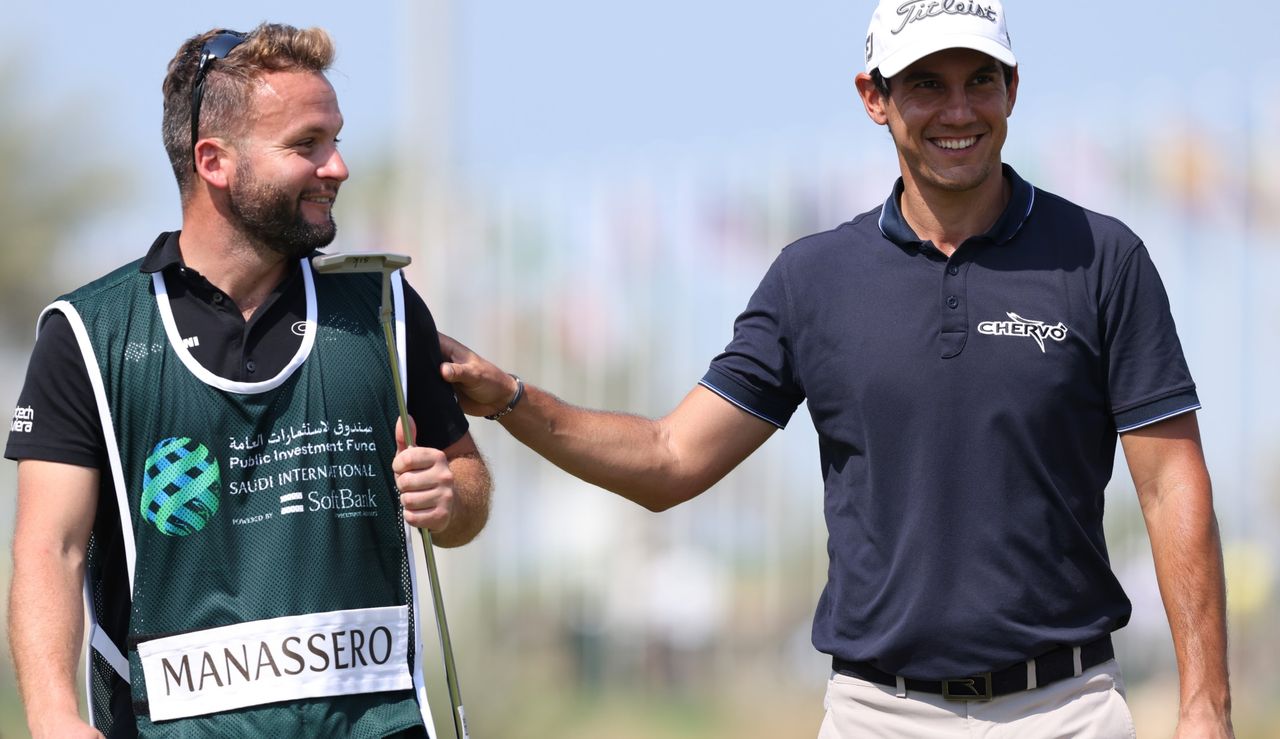 Mannassero with his caddie