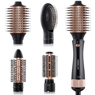 Hair Blow Dryer Brush Set - Versatile Detachable Negative Ion Styler Kit, Ceramic Barrel Hot Air Brush Tools for Volumer, Dry, Slightly Curly, for Women Middle to Long Hair