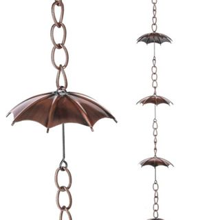 An umbrella rain chain