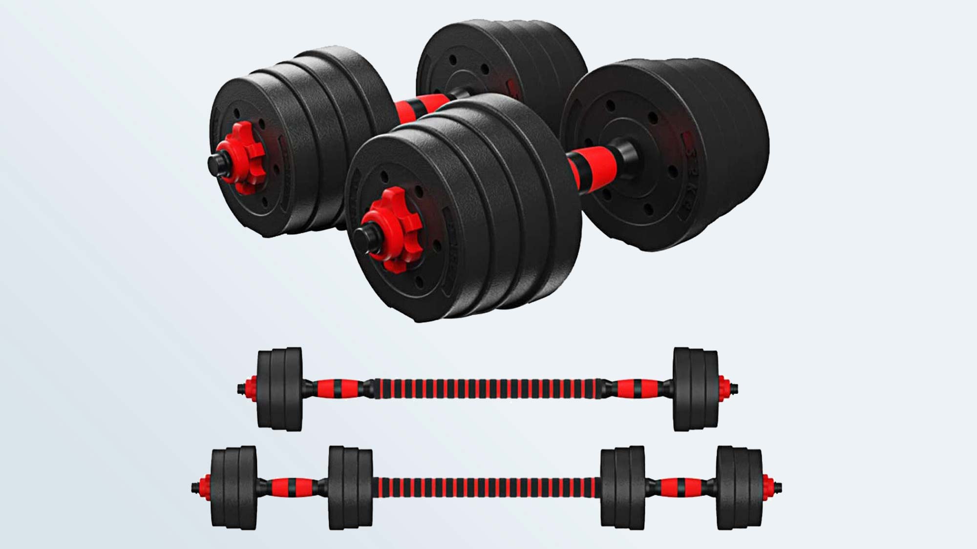 Best adjustable dumbbells: Tespon Adjustable Dumbbells Barbell 2-in-1 with Connector