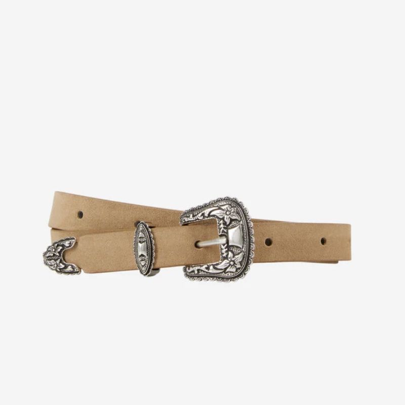 beige suede western belt