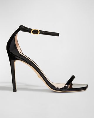 Nudistcurve Patent Ankle-Strap Sandals