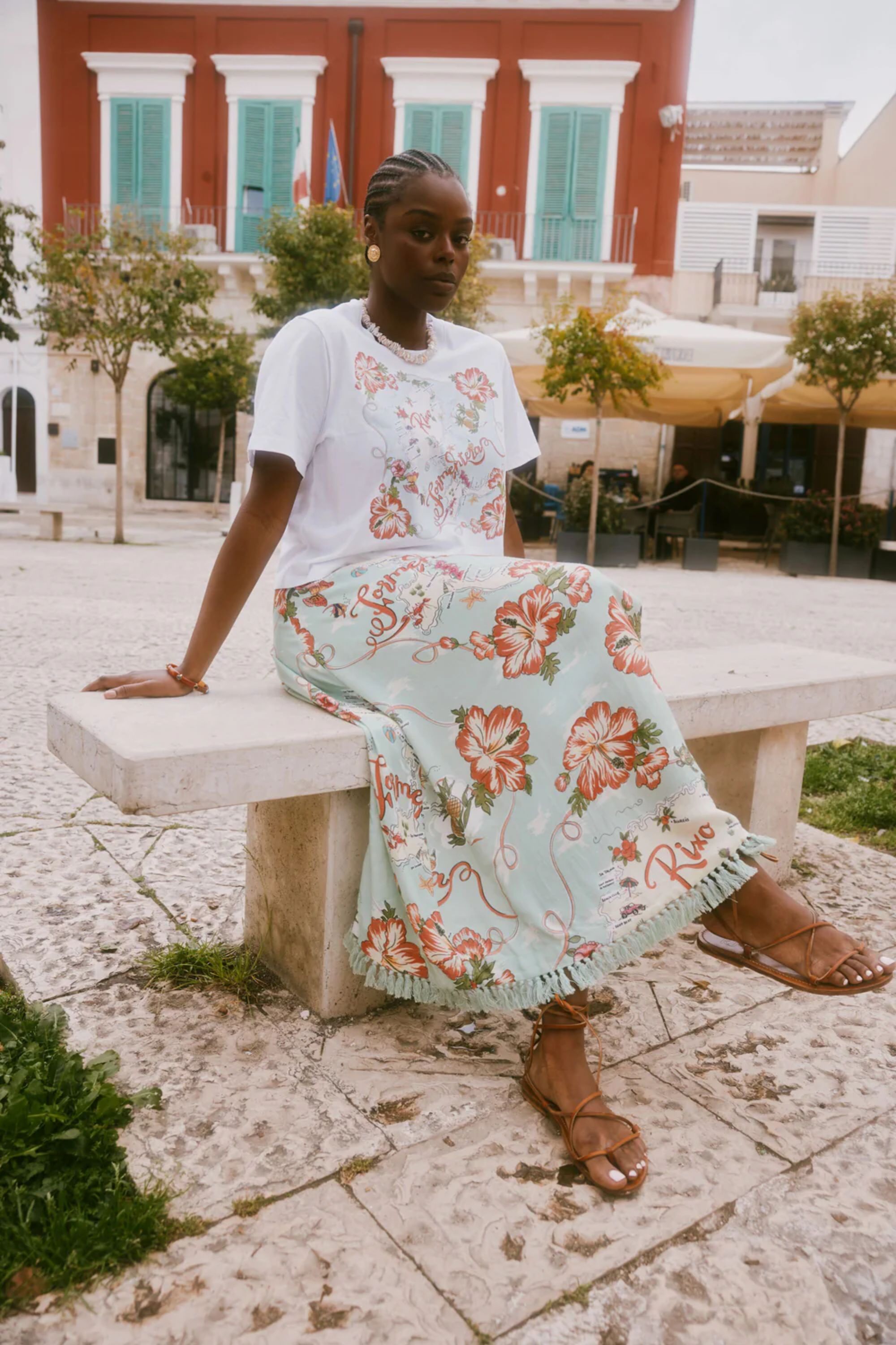 Parisa Midi Skirt on model 