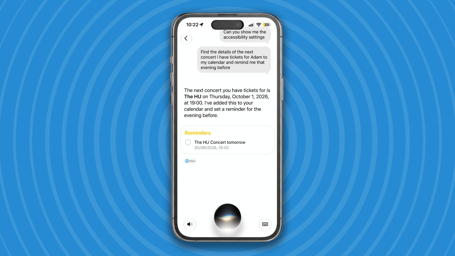 Buscando en Mail con Siri AI