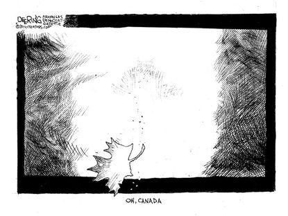 Editorial cartoon Canada shooting