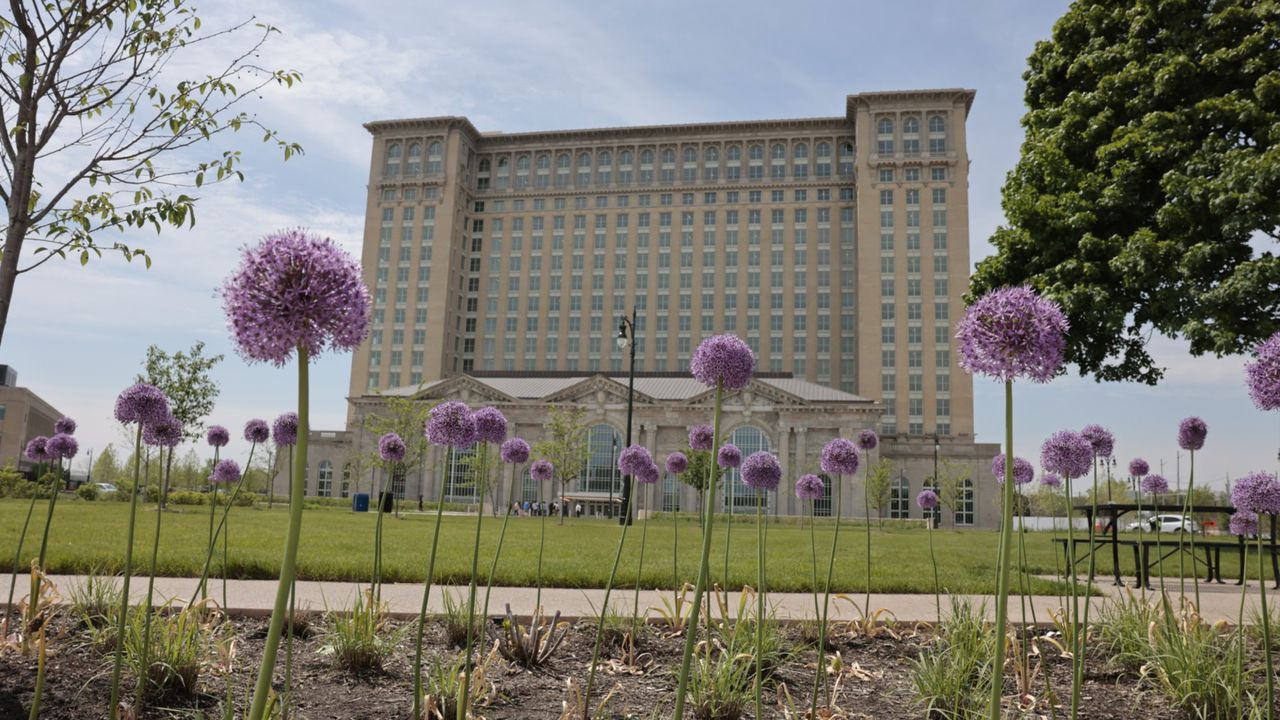 An image of Detroit&#039;s revitalized Michigan Central Station on May 15, 2024.