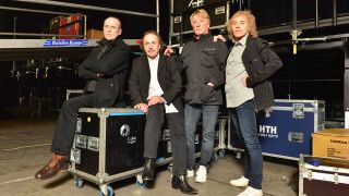 Status Quo photographed backstage before a live performance at Wembley Arena in London, on March 17, 2013