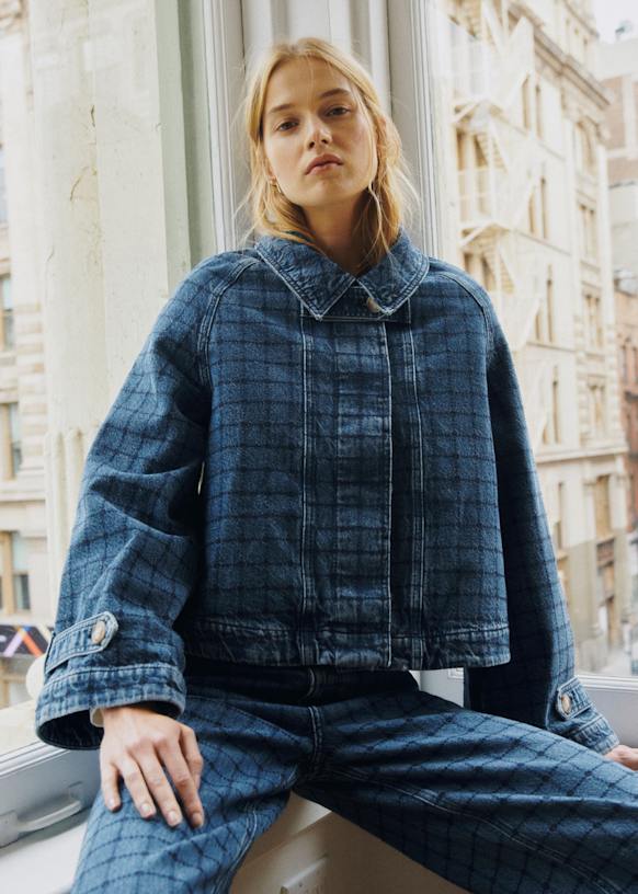 Avery Jacket - S&amp;eacute;zane X Sea Ny - Denim With Navy Embroidery - Organic Cotton - Organic Textile - S&amp;eacute;zane