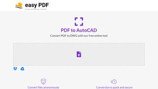 Website screenshot for EasyPDF PDF to AutoCAD Converter
