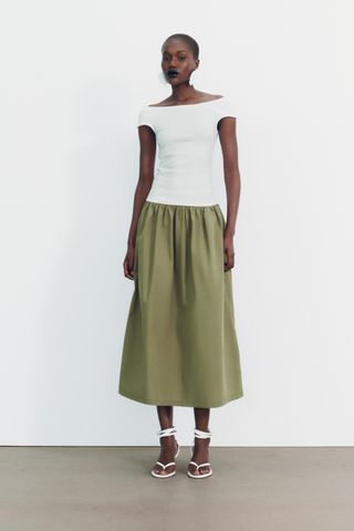 Zara, Combination Poplin Dress