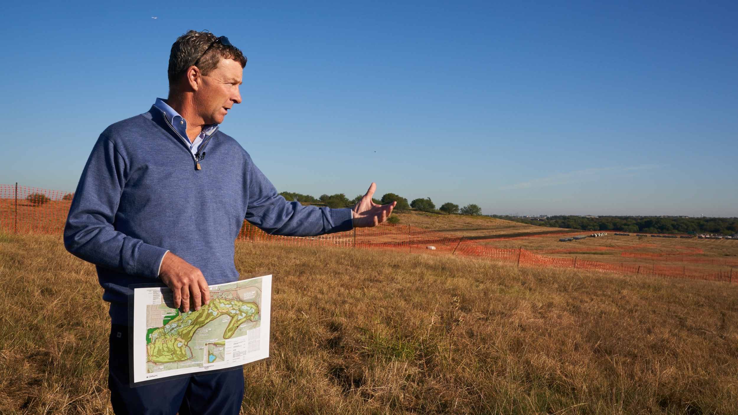 Gil Hanse surveys the land at PGA Frisco