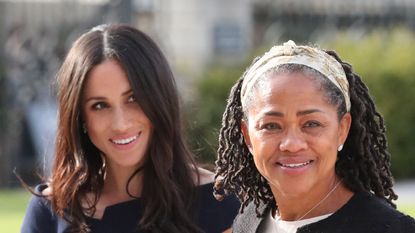 BERKSHIRE, ENGLAND - MAY 18: Meghan Markle and her mother, Doria Ragland arrive at Cliveden House Hotel on the National Trust&#039;s Cliveden Estate to spend the night before her wedding to Prince Harry on May 18, 2018 in Berkshire, England. (Photo by Steve Parsons - Pool / Getty Images)