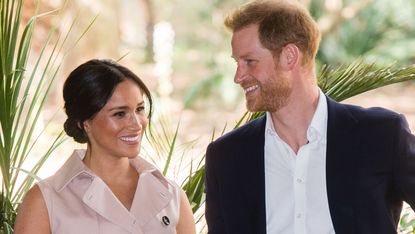 jjohannesburg, south africa october 02 prince harry, duke of sussex and meghan, duchess of sussex visit the british high commissioners residence to attend an afternoon reception to celebrate the uk and south africa’s important business and investment relationship, looking ahead to the africa investment summit the uk will host in 2020 this is part of the duke and duchess of sussexs royal tour to south africa on october 02, 2019 in johannesburg, south africa photo by samir husseinwireimage