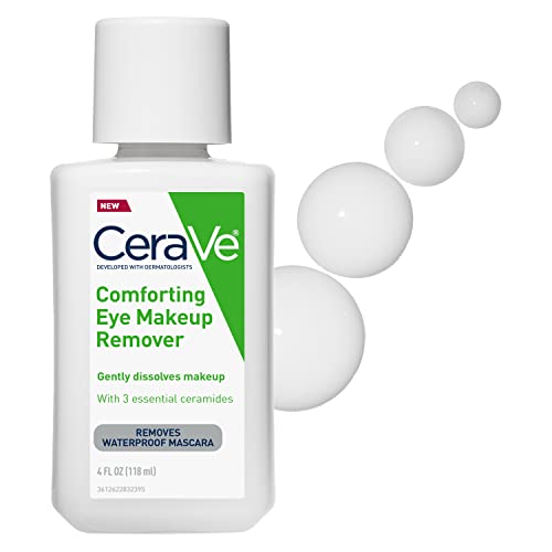 Cerave Eye Makeup Remover With Hyaluronic Acid and Ceramides, Waterproof, Non-Comedogenic, Fragrance Free, Non-Greasy &amp;amp; Ophthalmologist Tested, 4 Ounces