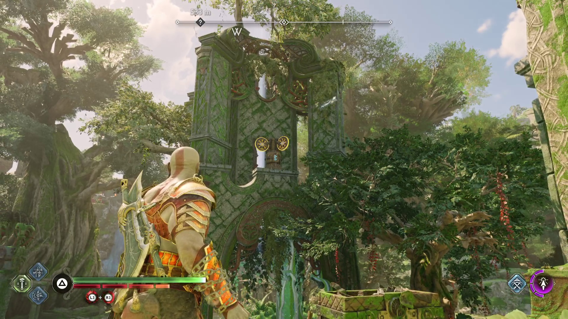 God of War Ragnarok runic Nornir chests in the Vanaheim crater area