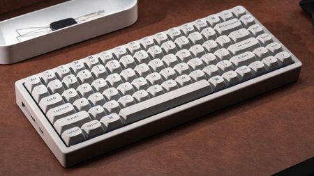 A Keychron K2 HE Concrete edition keyboard