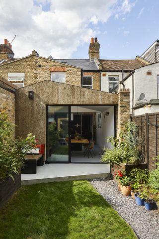 cork clad extension with small garden