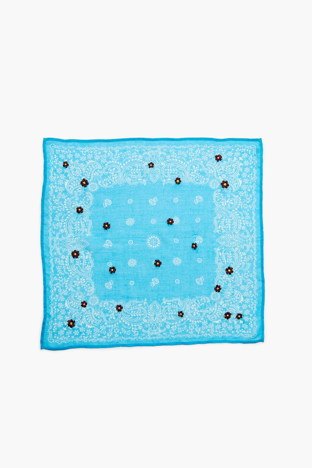 Chan Luu, Daisy Embroidered Bandana in Capri