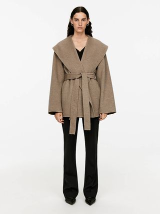 Double-Face Wrap Coat - Mole - Arket Gb