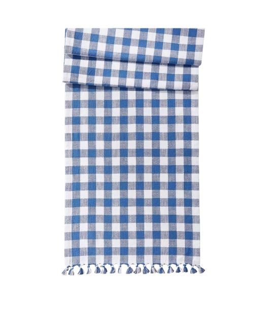 French Blue Gingham Table Runner