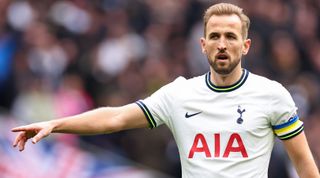 Harry Kane of Tottenham Hotspur gestures during the Premier League match between Tottenham Hotspur and Chelsea at the Tottenham Hotspur Stadium on 26 February, 2023 in London, United Kingdom.