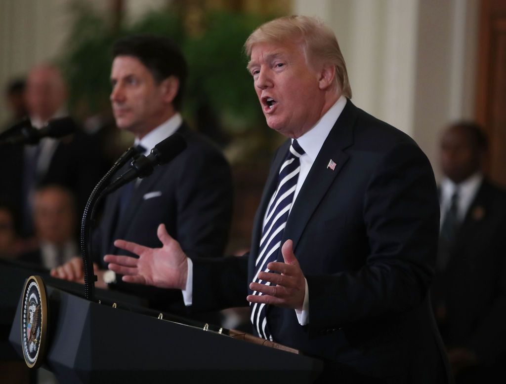 Donald Trump and Italian Prime Minister Giuseppe Conte.