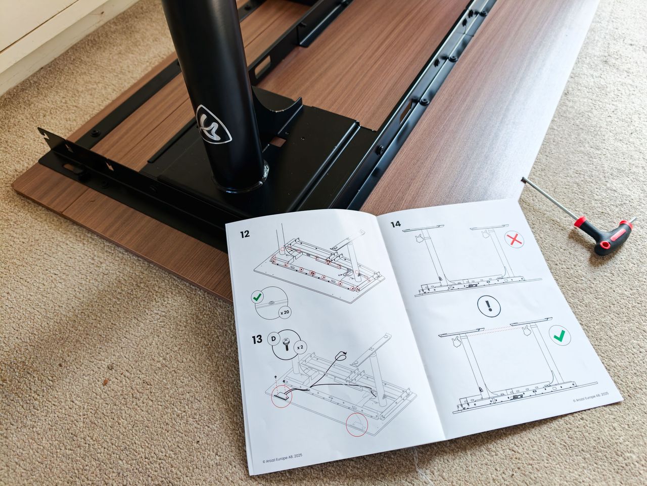 Instruction manual for the Arozzi Arena Nordico Electric Standing Desk