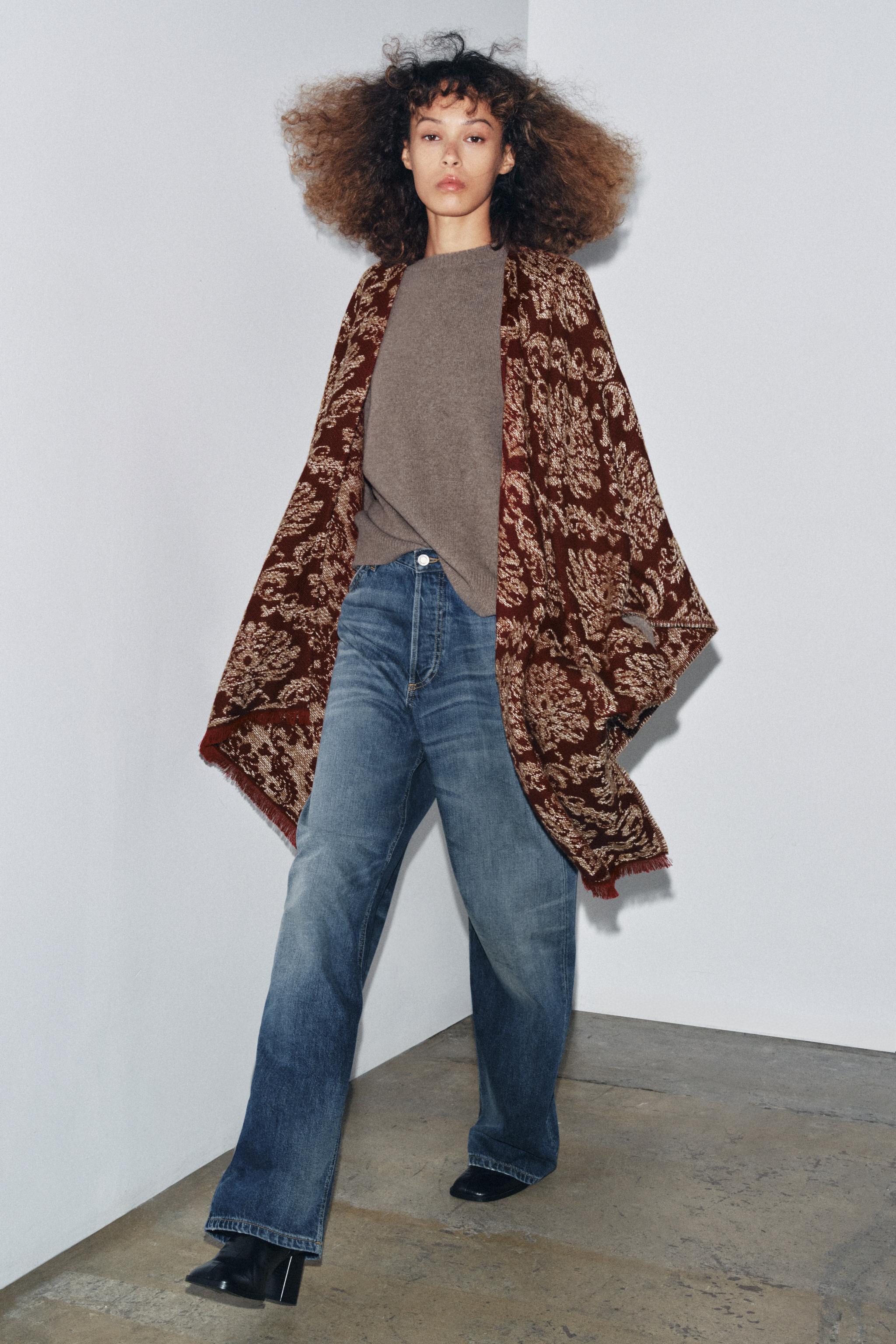 Jacquard Long Cape