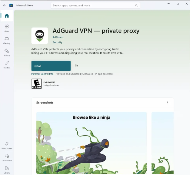 AdGuard VPN on the Microsoft App Store