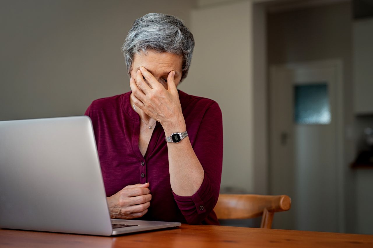 A worried woman.