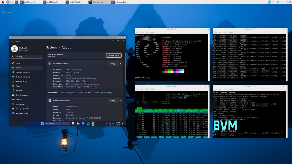 Run Windows 11 on Raspberry Pi 5 with Botspot Virtual Machine