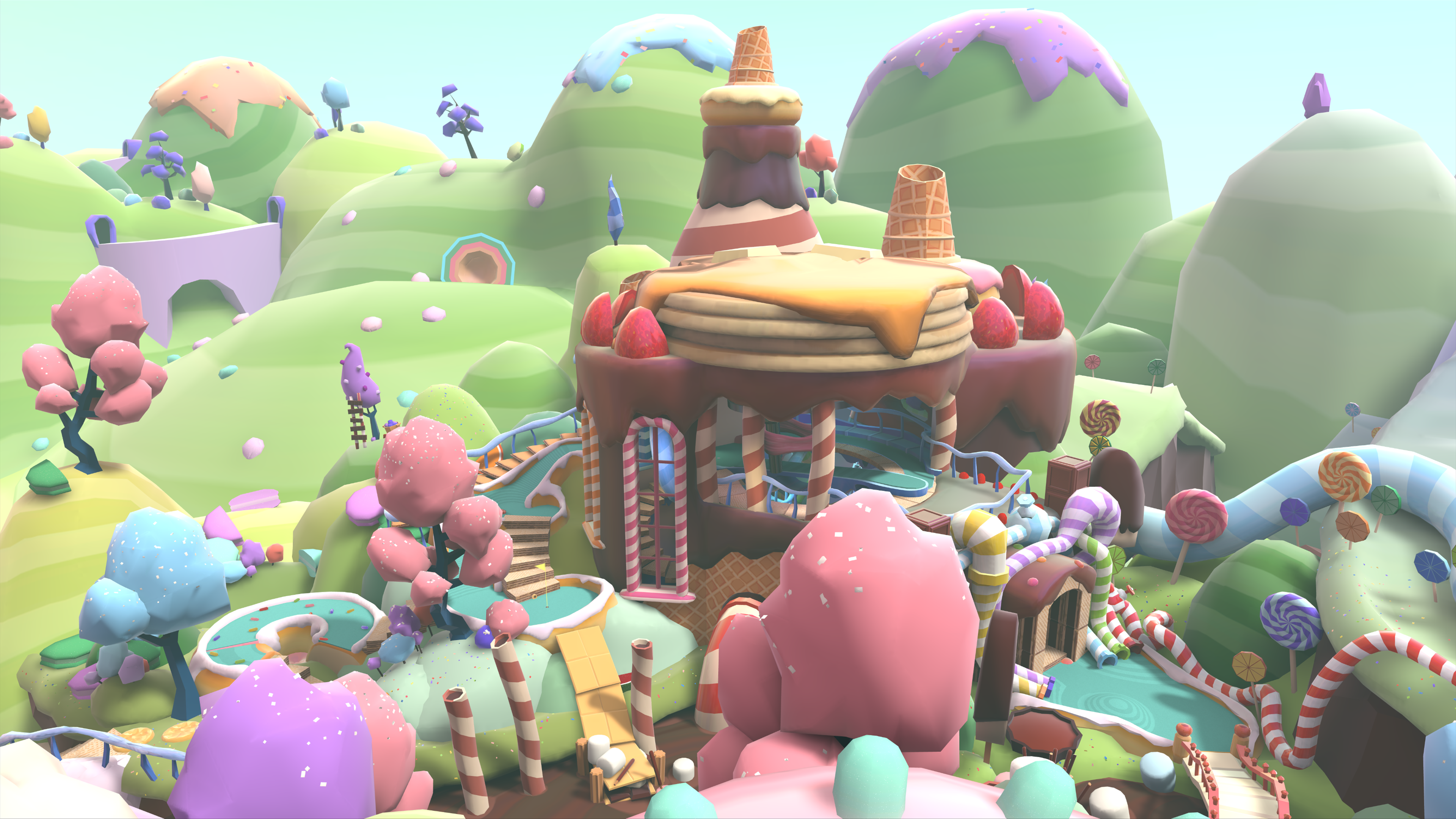 An bundance of oversized sweet treats make up this Walkabout Mini Golf course