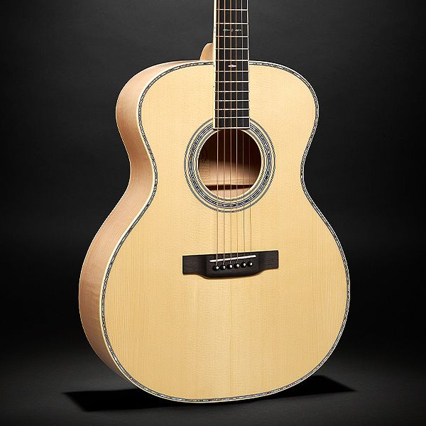Various closeups of the Reverb Select Martin Custom GP Blonde