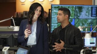 Torres and Knight in the office on NCIS