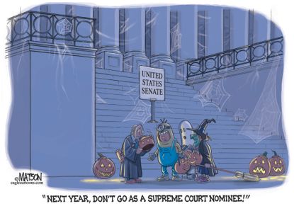 Political cartoon U.S. Supreme Court nomination Halloween costume