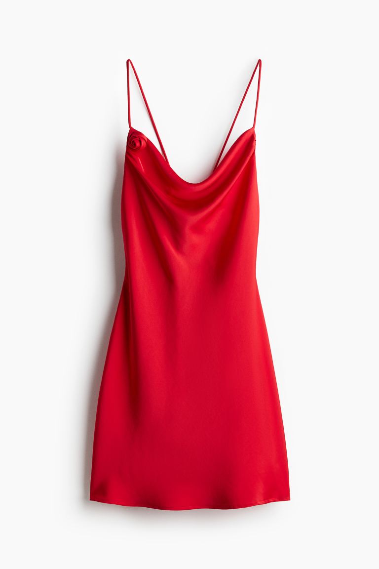 Tie-Detail Satin Slip Dress