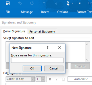 outlook signatures name