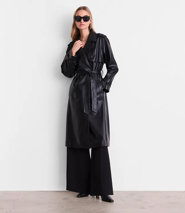 Loft Versa Faux Leather Trench Coat
