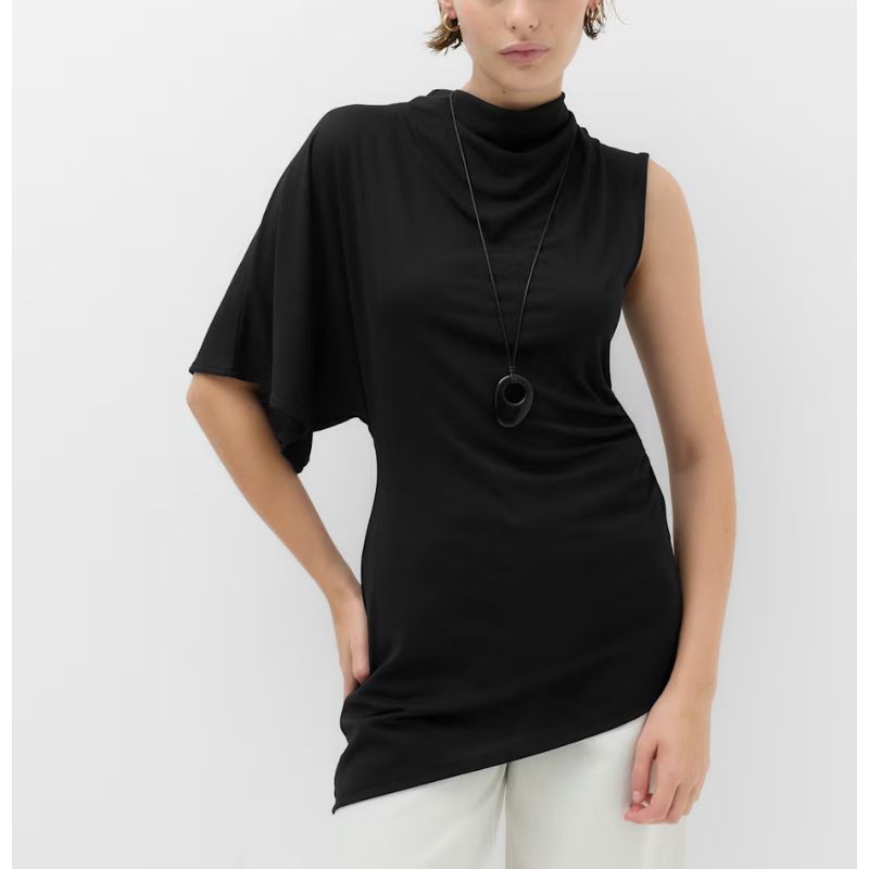 M&amp;amp;S, One Shoulder Asymmetric Draped Top